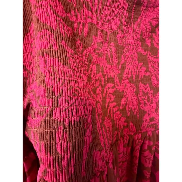 Torrid Pink and Brown Chiffon Floral Tea Length Dress - Size 2X - Picture 12 of 12